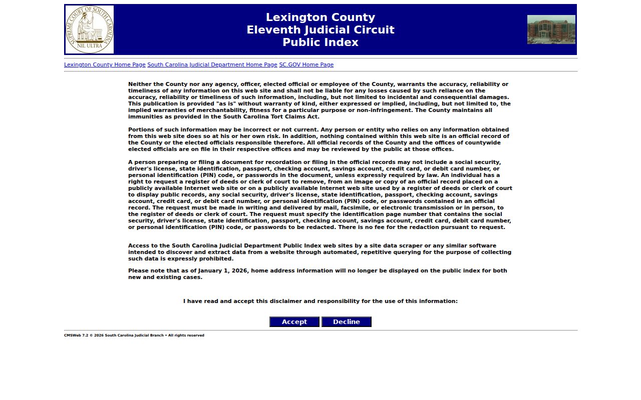 Lexington residents directory Trial Court Public Index entry