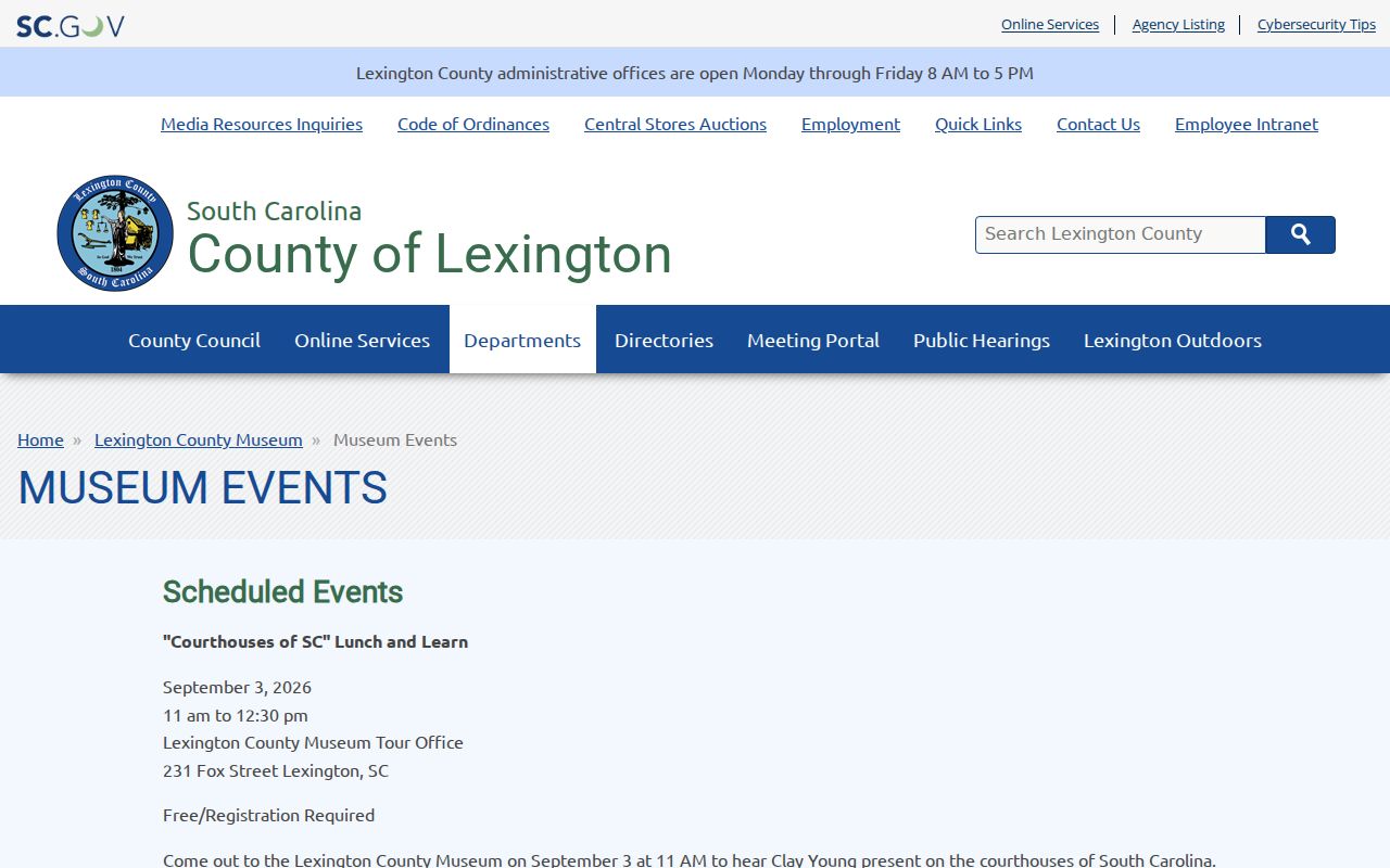Lexington neighbors County Museum historic research events