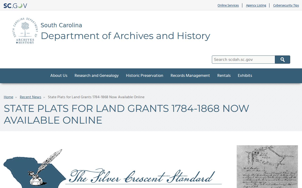 Lexington previous residents research with South Carolina State Plats
