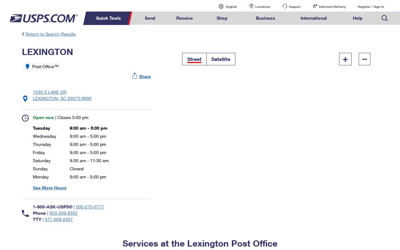 Lexington ZIP code directory Lexington Post Office listing