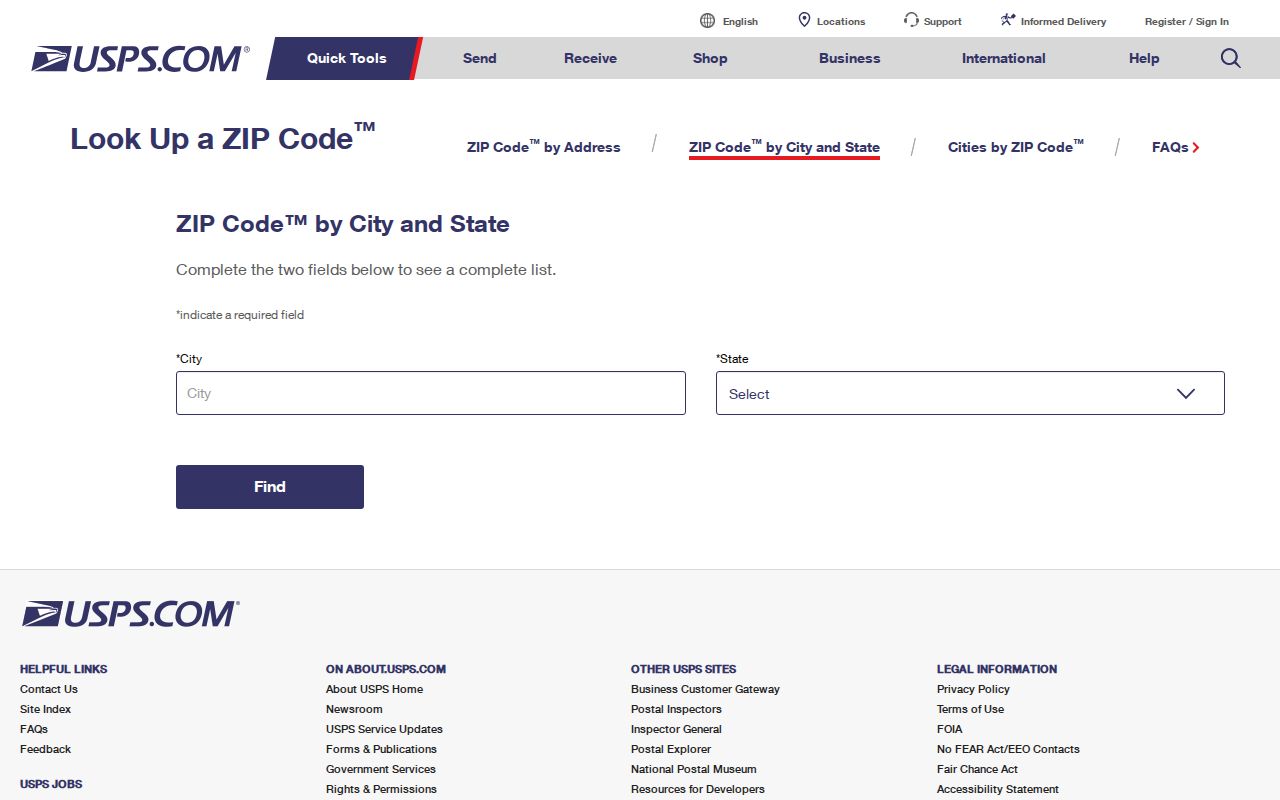 Lexington ZIP code directory USPS ZIP lookup